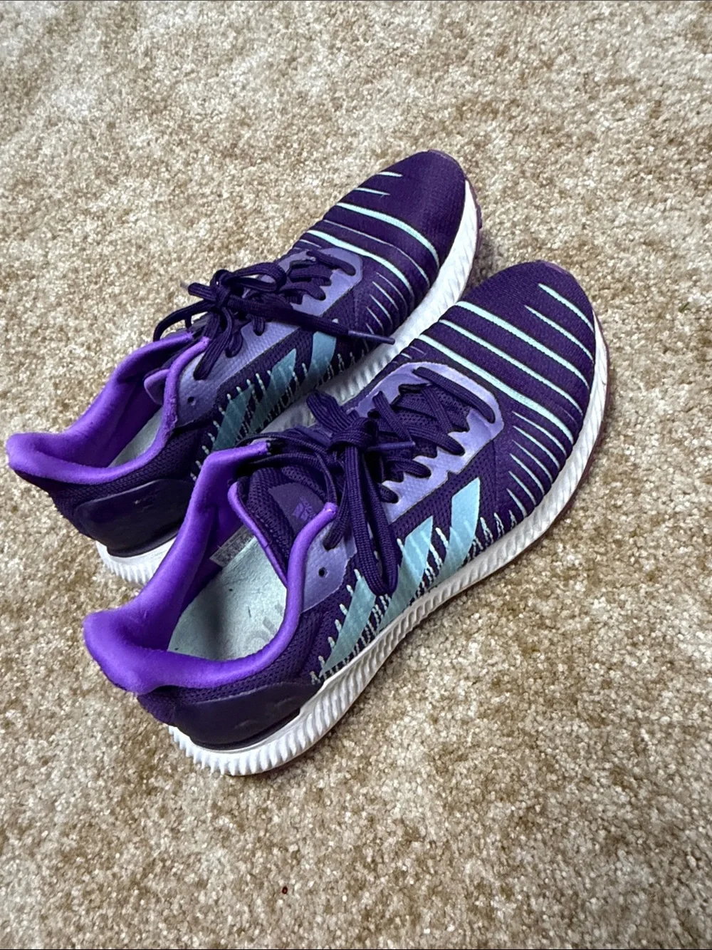adidas Women's Purple Running Shoes with Mint Accents